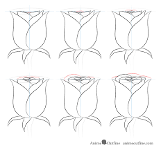 This flower's delicate shape gives it great beauty. How To Draw A Rose Step By Step Animeoutline