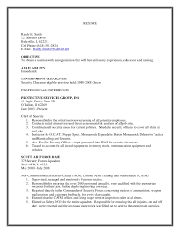 chief of security\'s resume