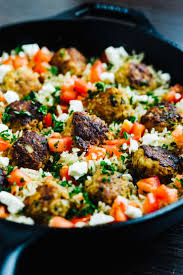 Greek Turkey Meatballs Lemon Rice Skillet Easy Simple And Fresh