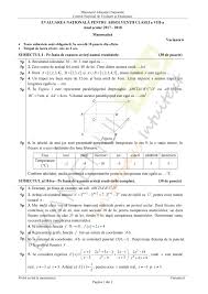 Barem model evaluare nationala matematica 2021. Subiecte Matematica Evaluare Nationala Clasa A Viii A 2018