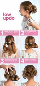 Start with the strands from your bangs and weave them into the rest of the hair. Hair Updos For Kids Schools 36 Ideas Kids Hairstyles Curly Hair Styles Easy Hair Styles