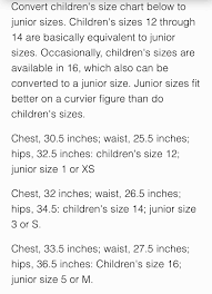 Girls Sizes To Junior Sizes Comparison Size Chart For Kids Junior Junior Wells
