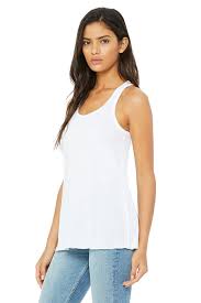 Racerback tank tops were originally designed for working out, with an even more open cut at the shoulders than standard tank tops for repeated arm movement. Womens Racerback Tank Womens Flowy Tank Top Womens Wholesale Clothing Bella Canvas