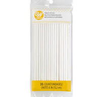White 6-Inch Lollipop Sticks, 35-Count Pack
