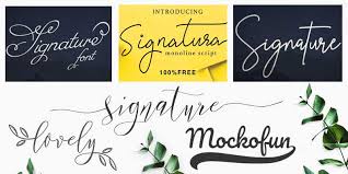 Calligraphy is an ancient writing technique using flat edged pens to create artistic lettering using thick and thin lines depending on the direction of the stroke. Free Signature Fonts Mockofun