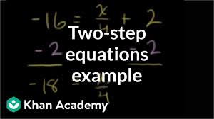 Solving multi step equations happens when a linear equation has multiple like terms on the same side of the equal side. Worked Example Two Step Equations Algebra Video Khan Academy
