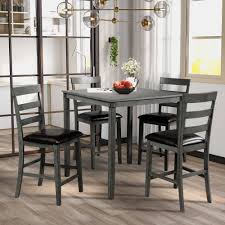 Our delaware dining furniture brands include: Buy Kitchen Dining Table Set 5 Piece Counter Height Dining Set Wood Dining Room Table And Set Of 4 Dining Chairs Dining Set With Leather Cushioned Chair Dining Room Furniture Antique Gray