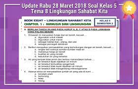 Soal ulangan harian tema 8 kelas 5 dan kunci jawaban. Soal Ulangan Harian Kelas 5 Tema 8 Subtema 1 2 3 Operator Sekolah