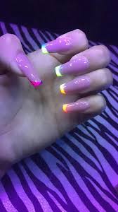 Uñas acrilicas de colores neon. Glammon Beauty Unas De Acrilico Mas Gelish Punta Colores Facebook