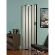 Spectrum 48 In X 80 In Elite Vinyl Satin Silver Accordion Door El4880s The Home Depot Accordion Doors Log Home Interiors Folding Doors