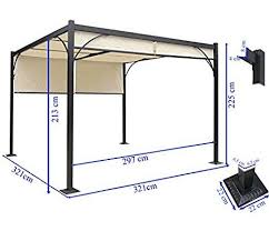 Pergola Granada Pavillon De Jardin Cadre Stable A 6 Cm En Alu Toit Ouvrant 3x3m Patio En Beton Pergola Pergola Couverte