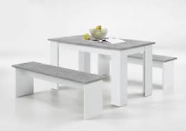 Styles featuring wood, painted and metal, find the perfect. Dornum Kitchen Dining Table Matching Benches Bench Set In White Stone 4029494101150 Ebay