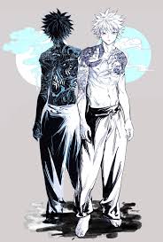 killua zoldyck, hunter x hunter, highres, 1boy, arm tattoo, back tattoo,  barefoot, child, full body, looking at viewer, male focus, monochrome,  muscular, muscular child, navel, shadow, short hair, shoulder tattoo,  simple background,