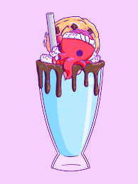 Octopus Milkshake Coffee Art Print Art Drawings Simple Octopus Drawing