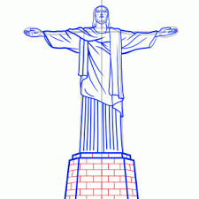 How To Draw Christ The Redeemer Christ The Redeemer Statue Step 10 Christ The Redeemer Statue Christ The Redeemer Guided Drawing