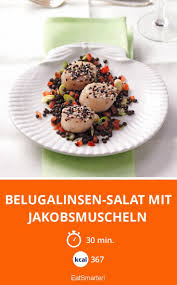 Belugalinsen Salat Mit Jakobsmuscheln Rezept In 2020 Salat Mit Lebensmittel Essen Rezepte