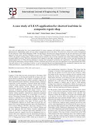 We have very vast experience in project management, engineering. Pdf A Case Study Of Lean Application For Shortest Lead Time In Composite Repair Shop