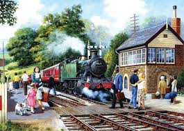 Country Stop By Kevin Walsh Train Puzzles Train Train Art