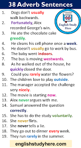 Examples of adverbs of time: 38 Adverb Sentences Example Sentences With Adverbs In English English Study Here
