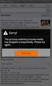 First we need to stop google sync, then stop the download. Android Process Media Stopped Working