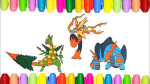 Coloring fun for all ages, adults and children. Pokemon Coloring Mega Sceptile Blaziken And Swampert Youtube