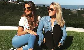 Antonella roccuzzo (lionel messi's fiancee) and sofia balbi (luis suarez's wife) pose during a commercial event in barcelona (image: Lionel Messi And Luis Suarez S Wives Team Up For New Store Daily Mail Online