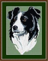 Border Collie Applique Tapestry Kits Knitting Charts Cross Stitch Embroidery