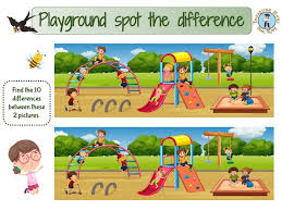 Download, print and enjoy for sunday school, homeschool and more! Playground Spot The Difference Free Printable Game Treasure Hunt 4 Kids