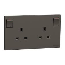 E87T25N_DG_G11 - Switched socket, AvatarOn C, basic element with complete  housing, LED, IP20, dark grey | Schneider Electric Malaysia