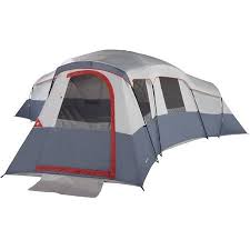 Ozark Trail 20 Person 4 Room Cabin Tent With 3 Separate Entrances For Camping Gray And Red Walmart Com Cabin Tent 20 Person Tent Best Tents For Camping
