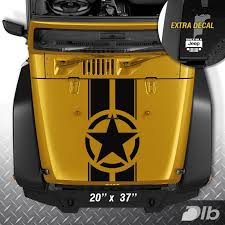 Jeep Wrangler Tj Lj Jk Star Military Stripes Decal Vinyl Hood Sticker Car Truck Jeep Wrangler Tj Jeep Stickers Jeep Wrangler Stickers