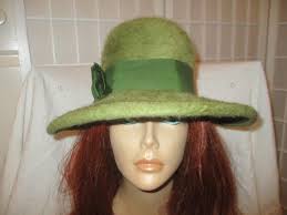 Rafield Hats of Character Vintage Olive Green Fur Felt Merrimac Fedora