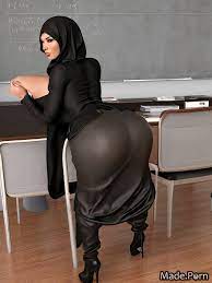 Porn image of arabic perfect body niqab hijab woman teacher 3d created by AI