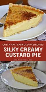 Old Fashioned Silky Creamy Custard Pie Recipe Custard Pie Recipe Easy Easy Pie Recipes Homemade Custard Recipe
