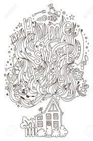 In our adult coloring pages, you will find images that include nature such as flowers, butterflies, animals, abstract shapes and patterns that fill a whole page, religious iconography such as the buddha, jesus and spiritual images of native people around the world. Home Sweet Home Monochrome Ornament For Adult Coloring Book Pages Cards Royalty Free Cliparts Vectors And Stock Illustration Image 56340793