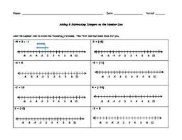 Adding And Subtracting Integers On The Number Line Distance Learning Options Subtracting Integers Worksheet Number Line Adding And Subtracting Integers