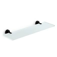 They can fit discreetly shelving can be made to fit neatly into a corner to save space, be long and thin in size, or be gently. Ws Bath Collections Baketo Frosted Glass Bathroom Shelf With Matte Black Supports Modo Bath