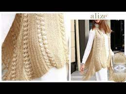 Alize Diva Ile Tig Isi Puskullu Yelek Crochet Fringe Vest With Alize Diva Youtube Tig Isleri Krose Yelek