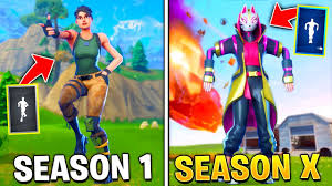 Players 'pimp' out their characters with newly released character, weapon and harvesting tool skins. Evolution Of Season Dances In Fortnite Season 1 Season 10 Youtube