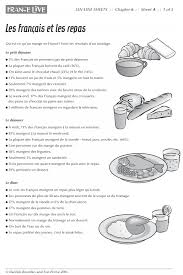 Les Habitudes Des Francais Avec La Nourriture Learn French Teaching French French Activities