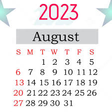 Calendar August Monthly Week Printable Simple Word Template And Google Docs  For Free Download