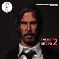 1 6 The Killer John Wick Head Sculpt Keanu Reeves Head Carved Male Head Model Battle Damaged For Hot Toys Figure Body Action Figures Aliexpress