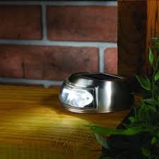 Hampton Bay 2 Light Stainless Steel Outdoor Integrated Led Solar Step Light 4 Pack 258554 41hd The Home Depot Solar Step Lights Step Lighting Step Lighting Outdoor