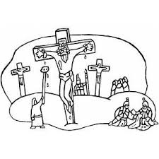 Joseph of arimathea wraps jesus' body. Crucifixion Coloring Page