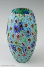 Vittorio Ferro Italian Glass Vase Peacock Eyes Murrine Pottery Art Glass Crafts Glass Vase