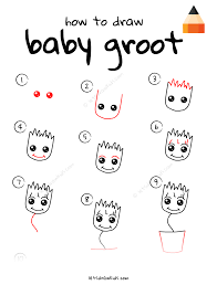 How To Draw Baby Groot Easy Drawing Step By Step Tutorial Draw so cute, easy drawings, how to draw cartoons, how to draw step by step. to draw baby groot easy drawing step