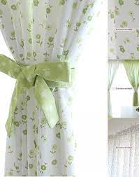 White, floral curtains & drapes : Amazing Green And White Eco Friendly Country Floral Curtains