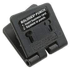 Sturdy black plastic stand with rolodex brand name on side knobs. Rolodex Merrick Business Card Punch Rol67699 Rolodex Business Cards Business Card Sleeve