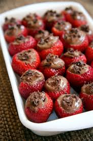 17 Calorie Chocolate Mousse Filled Strawberries Recipe Homemade Snacks Healthy Late Night Snacks Low Calories Snacks