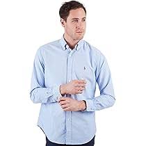 Ralph Lauren Polo Mens Long Sleeve Button Down Shirt-BSR Blue-XL BSR Blue